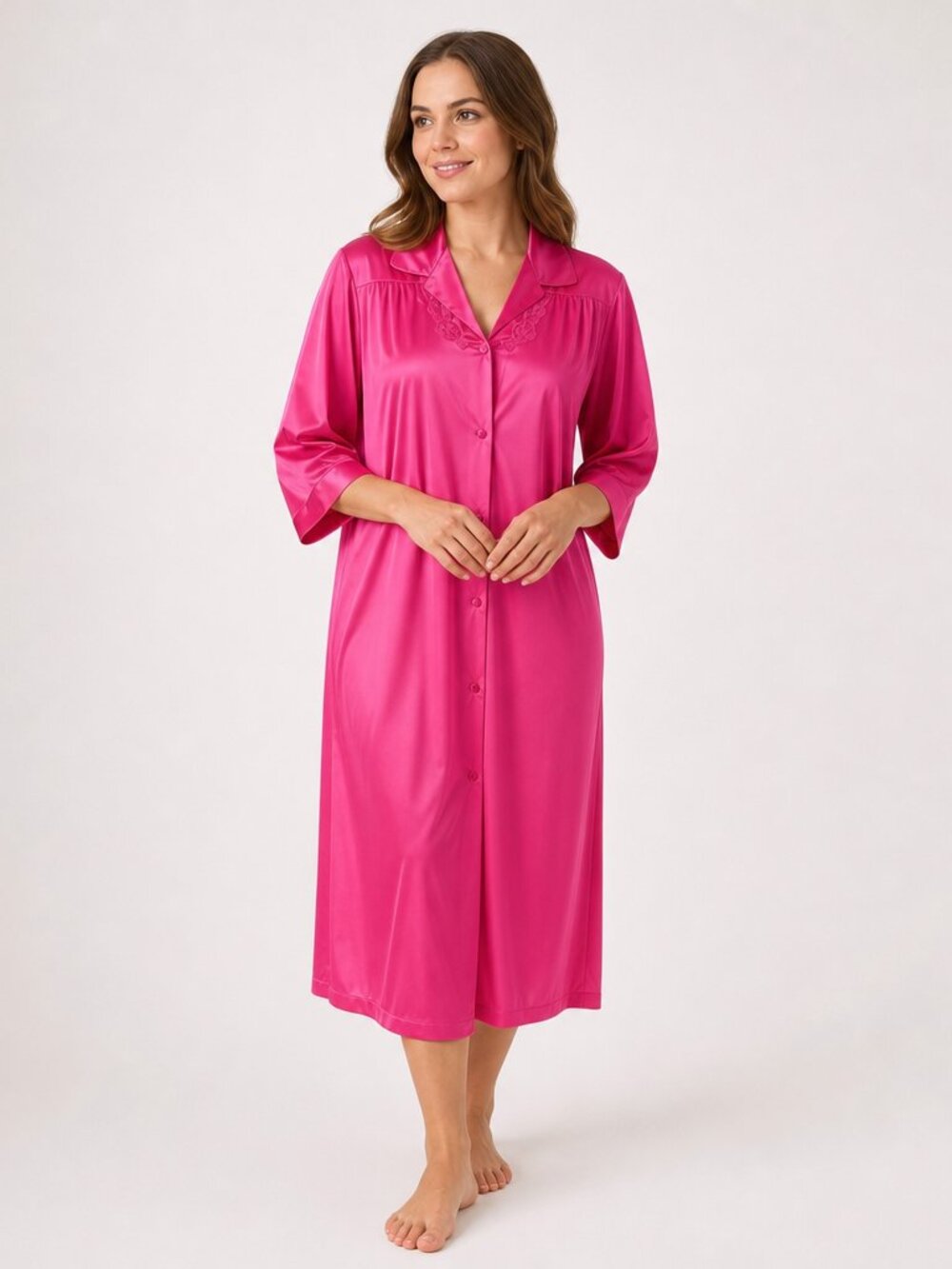 VTG Vanity Fair Pink Nylon Robe Style 31107 NWT Granny Chic Lingerie M USA